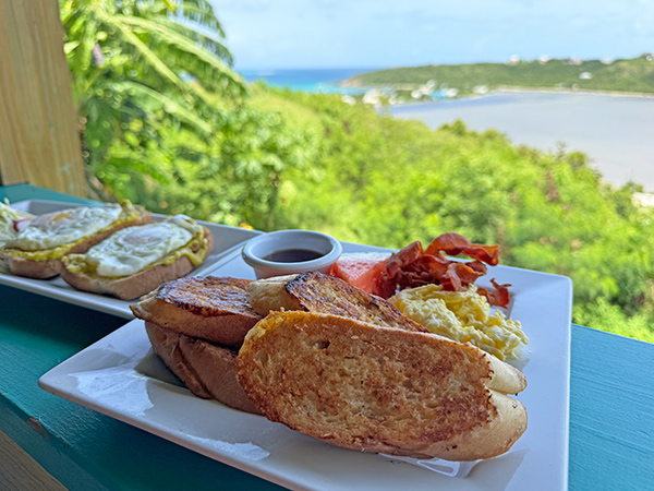 Anguilla restaurants, Tasty's POV Anguilla restaurant, French Toast, Eggs & Bacon 