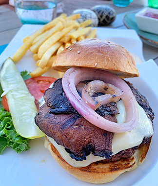 The Bamboo Burger at four seasons bamboo bar and grill