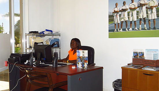 tamisha richardson working at the anguilla tennis academy