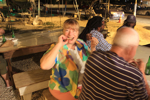 biting into ribs at ken'sthe strip
