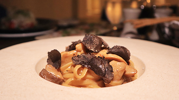 Wild Mushroom Linguine at Santorini