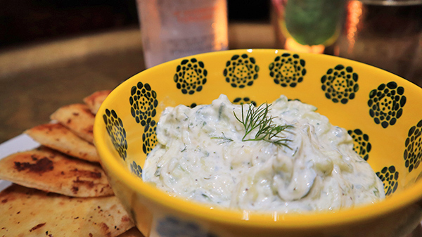 tzatziki and flat bread