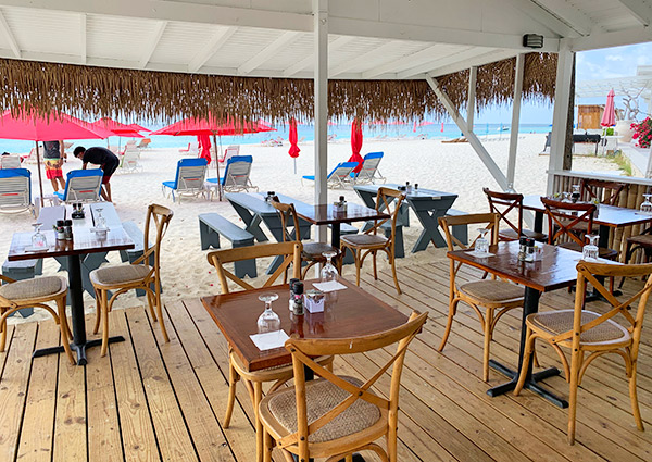 approaching uncle ernies beach bar on shoal bay, anguilla