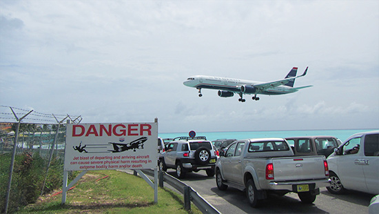 us airways landing princess juliana airport