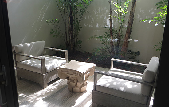 outdoor seating area at spa
