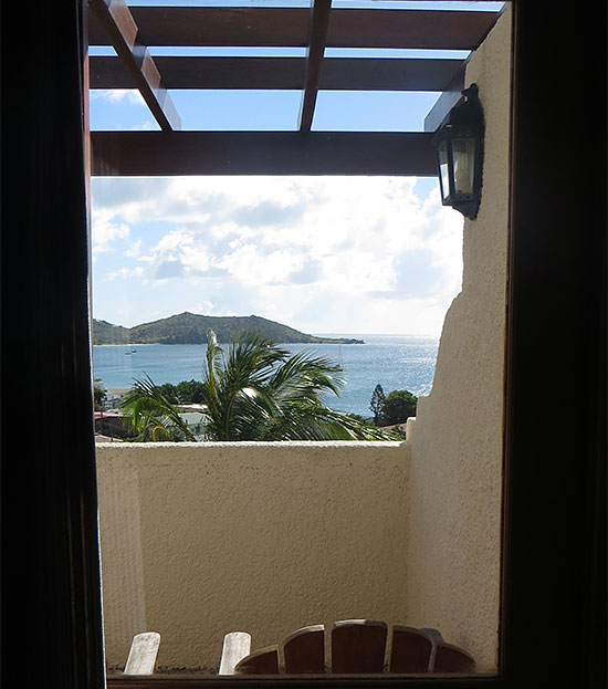 view from the bedroom in the oversized loft