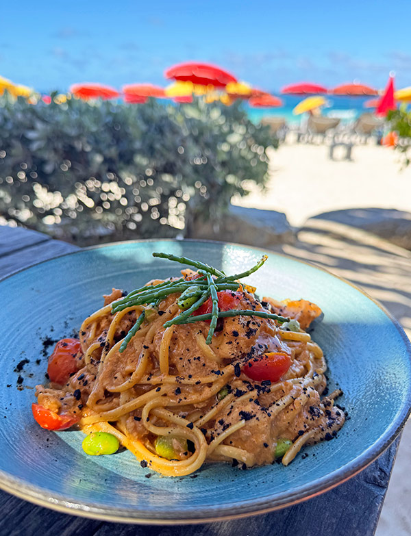 Lobster Linguine at Wai Plage on Orient Bay, Saint Martin