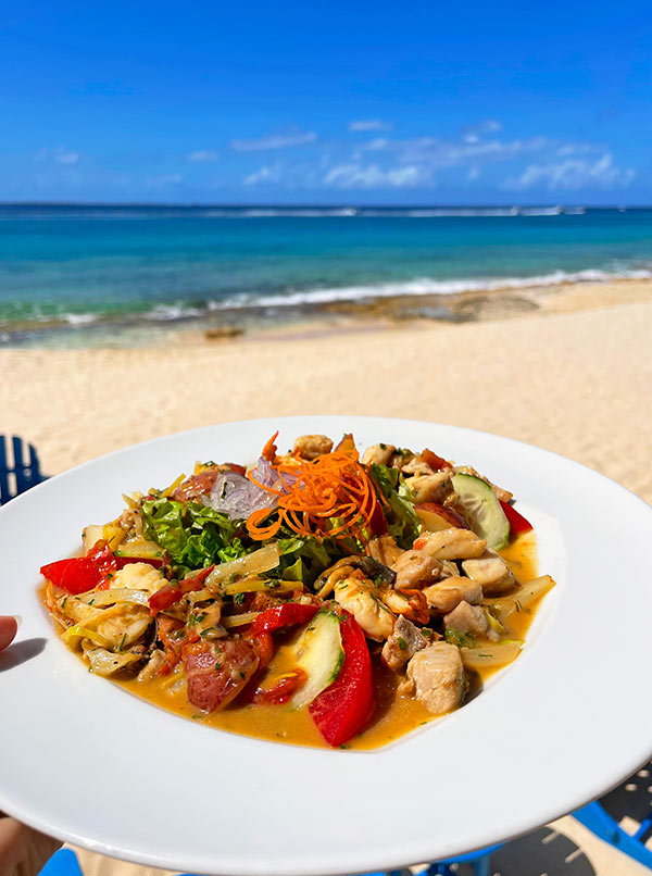 warm seafood salad at mango's