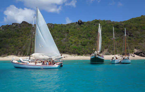 rafting up to anse colombier