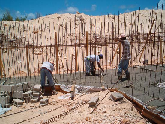 working the Anguilla concrete