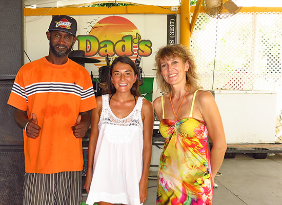 with alex and chef tola of dads bar and grill