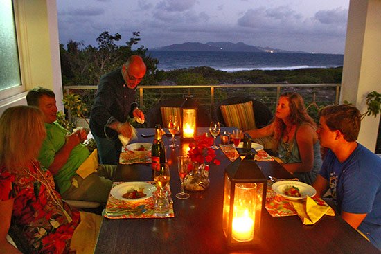dinner is served by alfred portale at tequila sunrise villa
