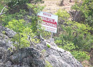 No Anchoring Anguilla sign