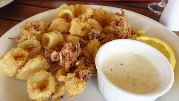 Anguilla dining, Elite Restaurant, Island Harbour, calamari