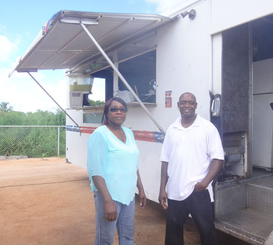 laurell richardson and chef guy gumbs of hunters food van