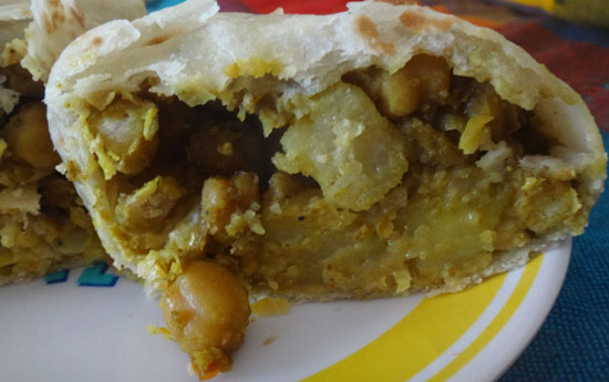 vegetable roti at curry house