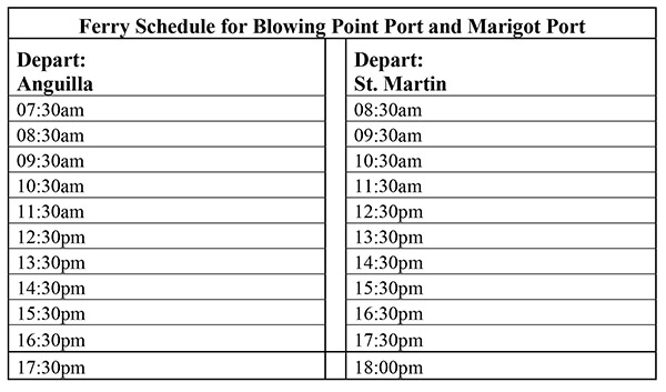 post irma anguilla ferry schedule