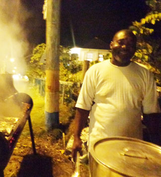 Anguilla food, Anguilla BBQ, roadside BBQ, Kenny's, Sandy Ground, tent
