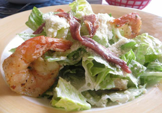 Anguilla restaurant, Valley Bistro, Shrimp Caesar Salad