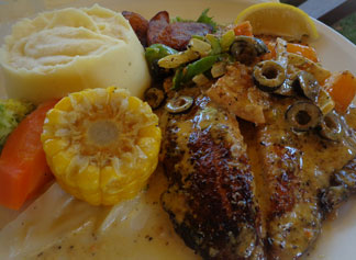 Anguilla food, Anguilla restaurants, Andy's Restaurant, kid-friendly, Anguilla lunch, Anguilla dinner, pan-seared grouper