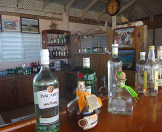 the bar at johnnos on prickly pear