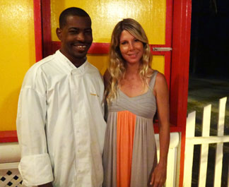 kristin with chef and owner darren connor at sarjais