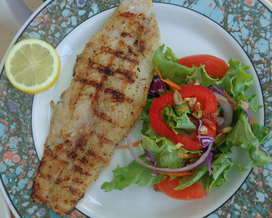 Anguilla restaurants, lunch, Shoal Bay, grilled snapper