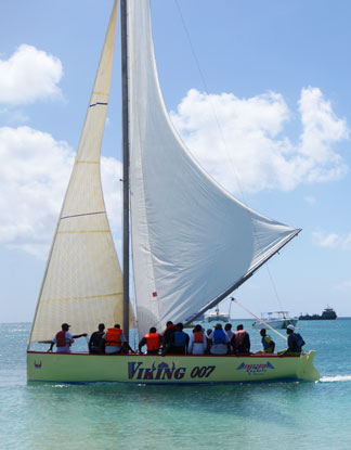 the team of viking 007 an anguilla sailing boat