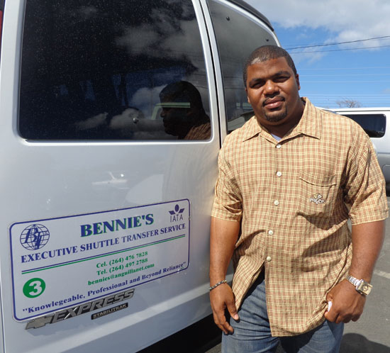 Anguilla taxis, Glennis Connor, Blue Sea Anguilla, Bennie's