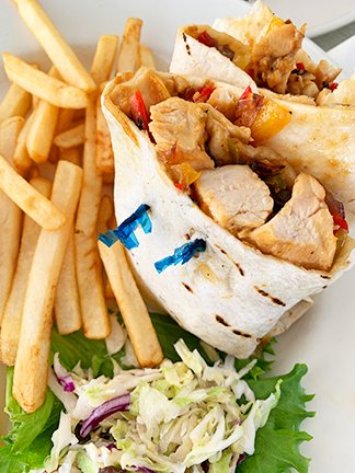 Rendezvous Bay, The Place asain chicken wrap
