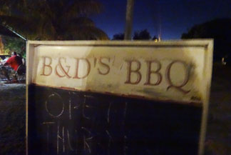 b&d bbq sign
