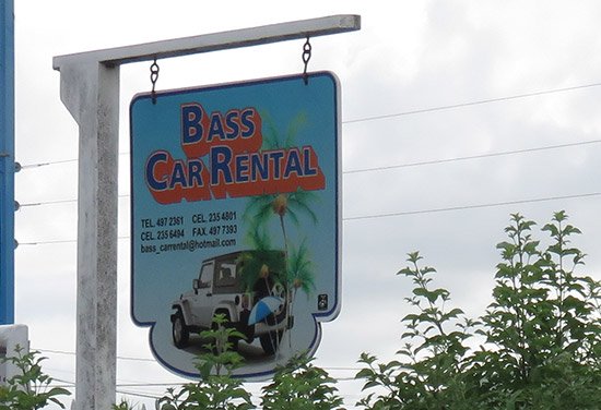 bass car rental sign in anguilla