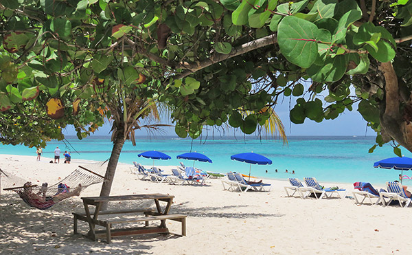 beach scene at tropical sunset anguilla