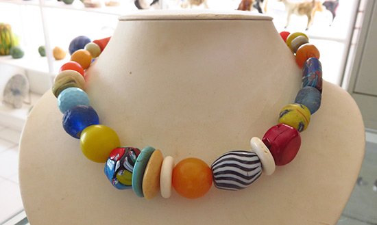 beautiful african bead necklace made by carrolle devonish