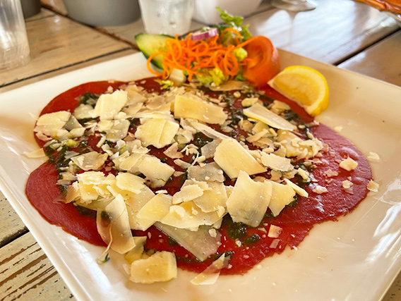 Raw Beef Carpaccio at Yellow Beach