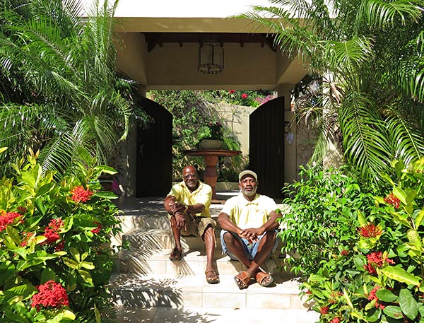 landscapers tio and jose at bird of paradise villa