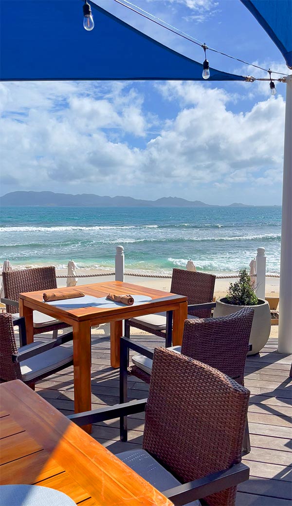 couch seating at breezes anguilla restaurant