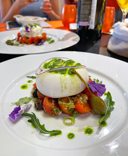 Buratta mozzarella at Bacchus