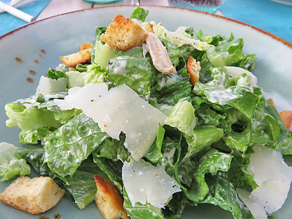 caesar salad at bamboo bar and grill