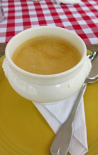 lobster bisque at cafe de paris