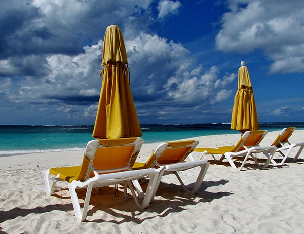 beach chairs at elodias on shoal bay east