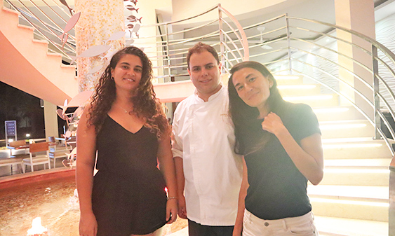 Chef Manuel with Nori and I at the reef in anguilla