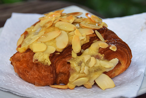 chocolate almond croissant from le bon pain