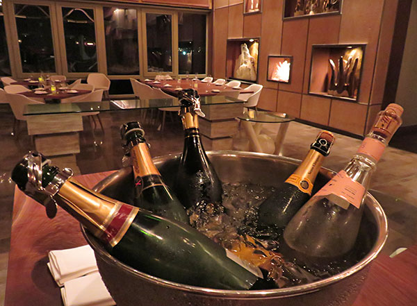 champagne selection at coba