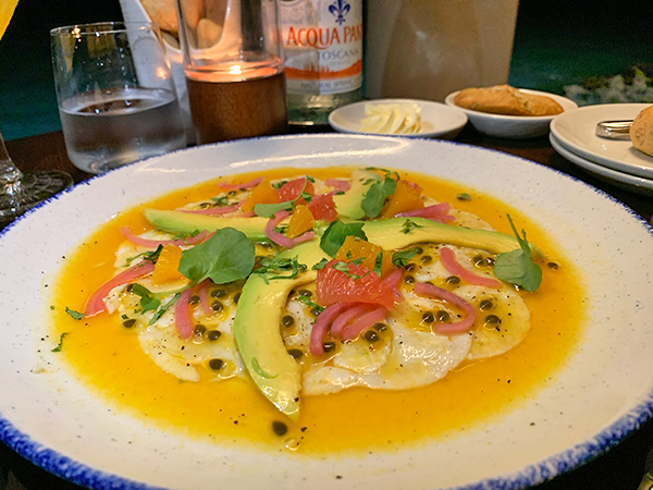 Anguillian Queen Conch Carpaccio at cap juluca pimms