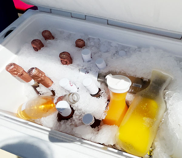 full cooler of drinks aboard tradition anguilla