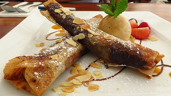 banana nutella crepes at nikki beach st. barth