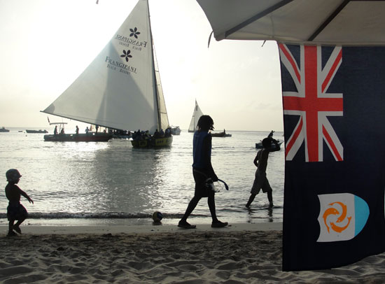 end of a sail boat race in anguilla
