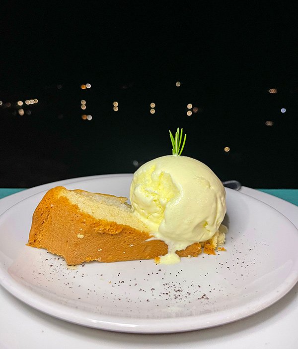 coconut tart and ice-cream