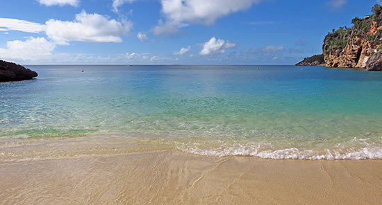 on the sand at little bay